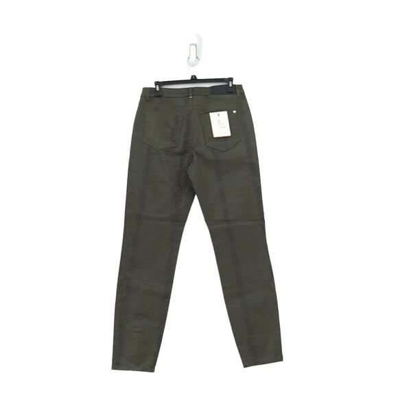 Ted Baker Women 29 Shiney Skinny Jeans Khaki Green Crocodile Effect NEW - Picture 7 of 9